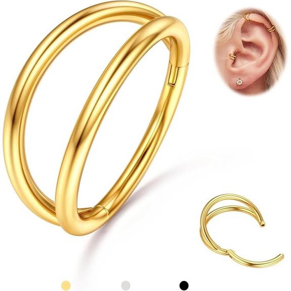 BodyBonita Hoop Nose Ring with CZ Stones