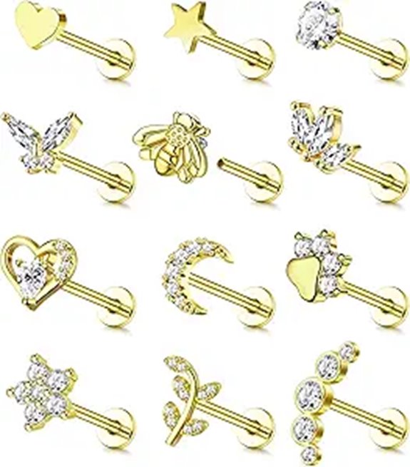 YADOCA Hypoallergenic Stainless Steel Tragus Earrings Set