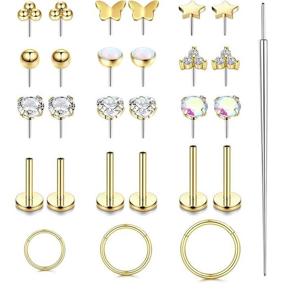 Hypoallergenic 316L Steel Nose Studs and Piercings