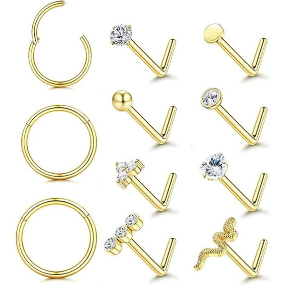 Jstyle Hypoallergenic Stainless Steel Nose Ring Studs