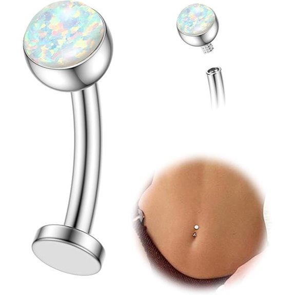 FIASASO Titanium Belly Button Rings Hypoallergenic Jewelry