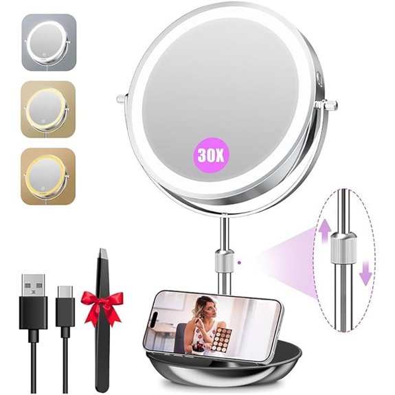Auxmir 9 Lighted Makeup Mirror with Magnification