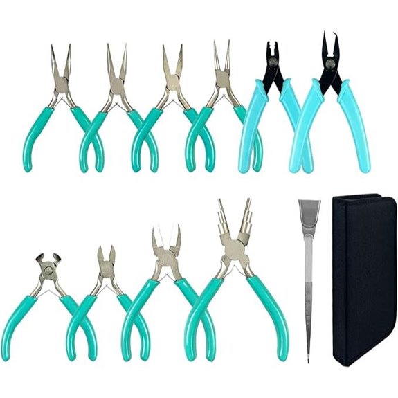 11-Piece Jewelry Pliers Set with Stainless Steel Tweezers