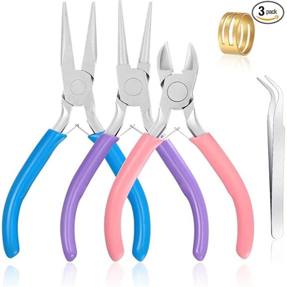 Jewelry Pliers Set: Needle Nose Round Nose Wire Cutters