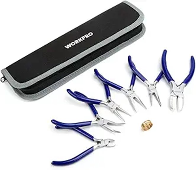 WORKPRO Jewelry Pliers Set with Carrying Pouch