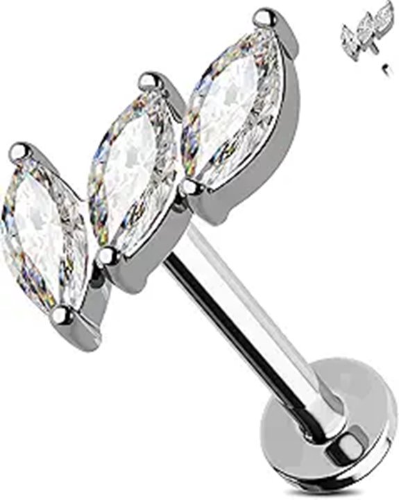 Jewseen Titanium Leaf Cartilage & Helix Earrings