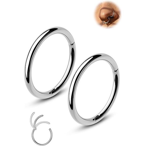 Jewseen Titanium Nose Rings 2-Pack for Women