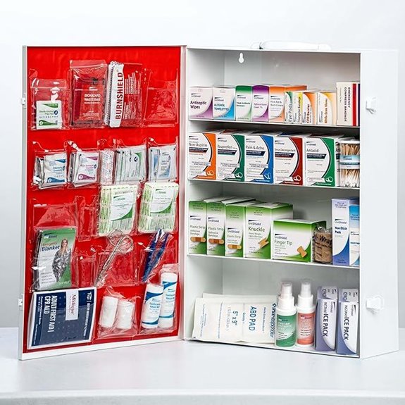4-Shelf Metal First Aid Cabinet with Large Capacity