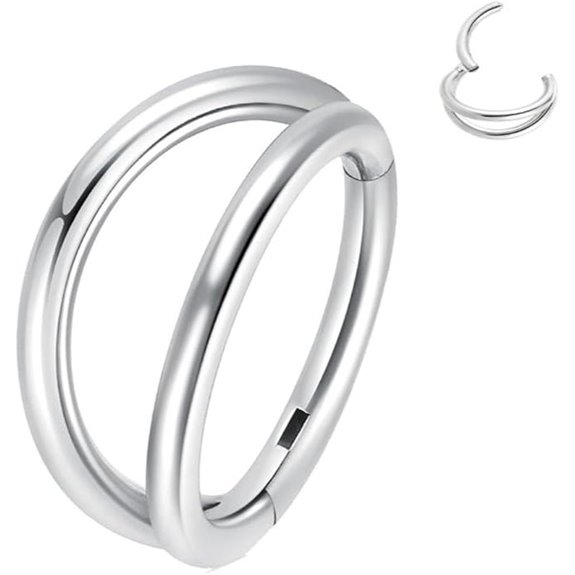 Titanium Double Hoop Nose Rings (Multiple Sizes & Colors)