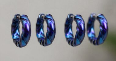 niobium helix hoop earrings