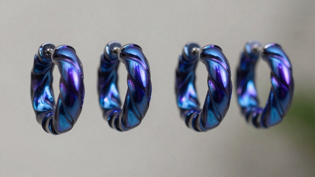 niobium helix hoop earrings