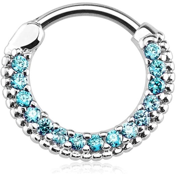 Forbidden Body Jewelry Pave CZ Clicker Hoop
