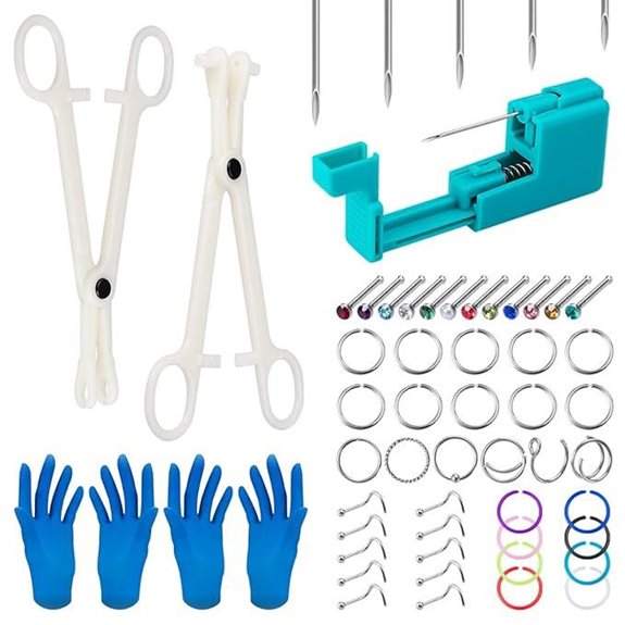 58pcs Piercing Tool Set with Needles and Jewelry