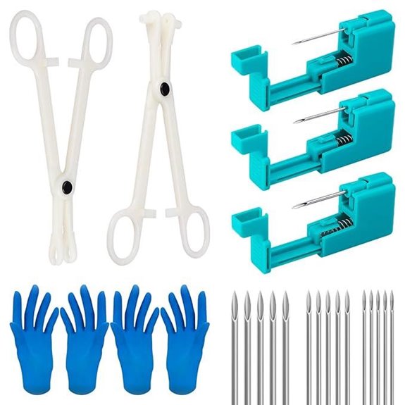 24pcs Body Piercing Tool Set with Needles and Clamp