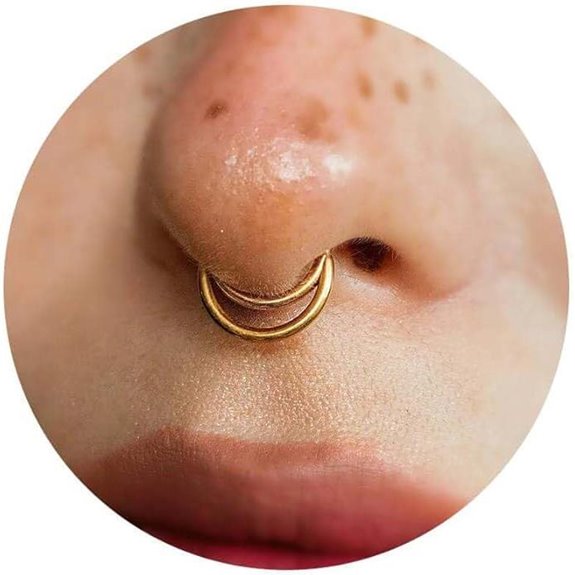 16G Septum Ring Hinged Septum Clicker Nose Ring Septum Piercing Jewelry