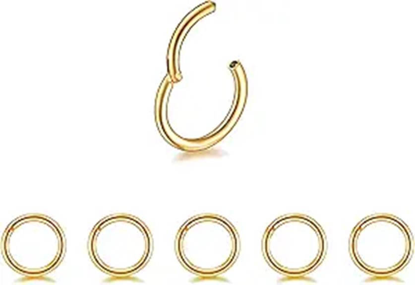 5Pcs Surgical Steel Nose & Cartilage Hoop Earrings