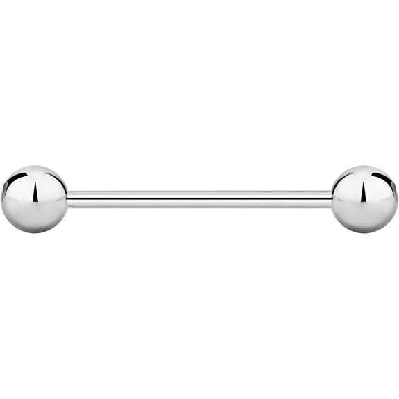 Forbidden Body Jewelry Silver Nipple Barbell (Sold Individually)