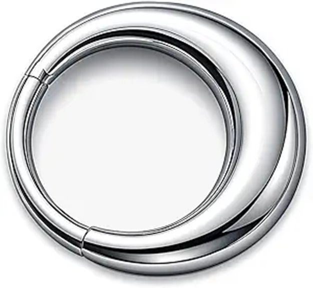 Titanium Crescent Moon Cartilage & Nose Ring (Silver)