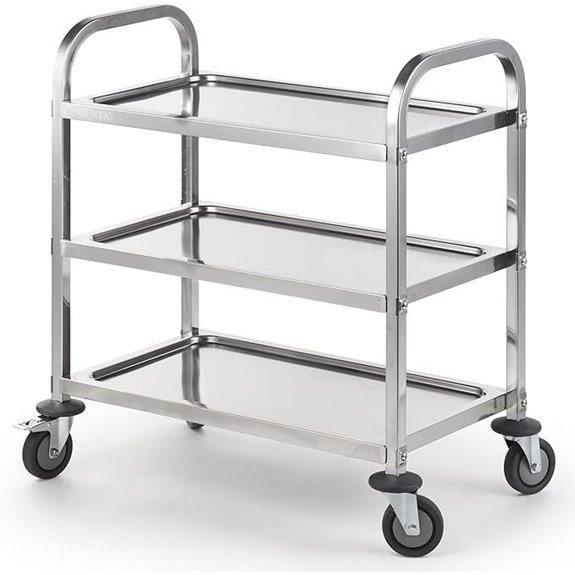 CURTA Stainless Steel 3-Tier Utility Cart with Casters