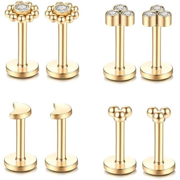 Gnoliew Stainless Steel Labret Lip & Cartilage Jewelry