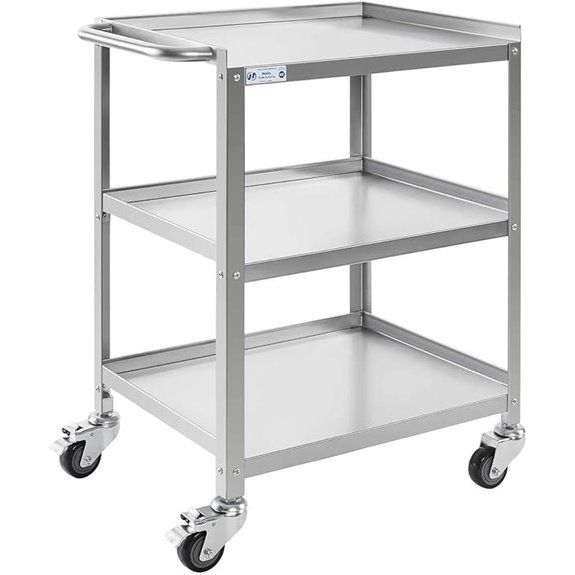 Hally 3-Tier Stainless Steel Utility Cart