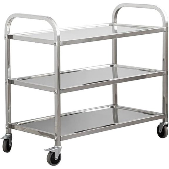 Uyoyous 3-Tier Stainless Steel Utility Cart