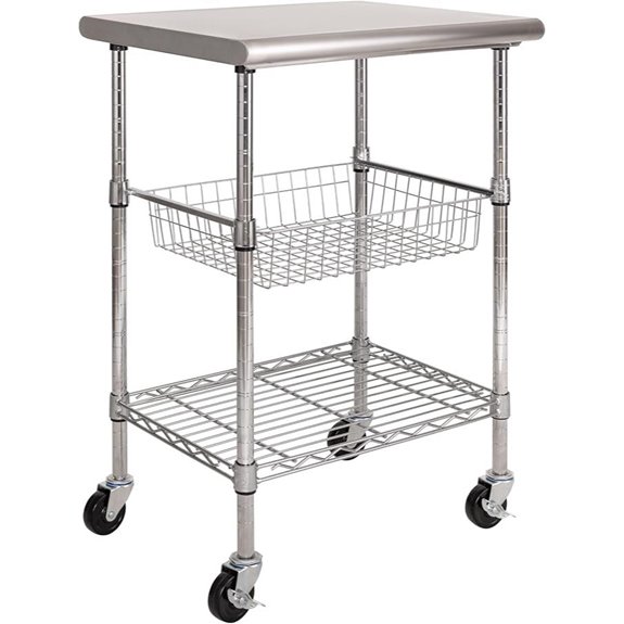 Seville Classics Stainless Steel Work Table Cart