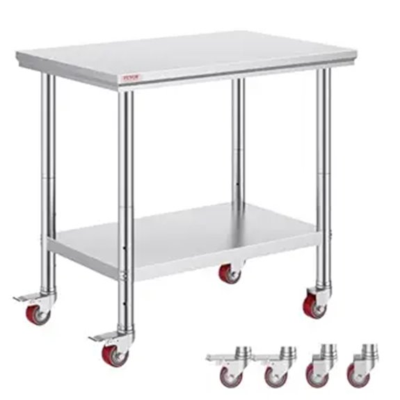 Vevor Stainless Steel Work Table with Casters