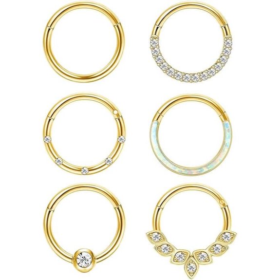 Jstyle 6Pcs Surgical Steel Septum & Cartilage Jewelry