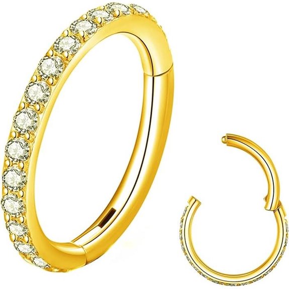 Clear CZ Nose Rings & Earrings Surgical Steel Piercing Jewelry
