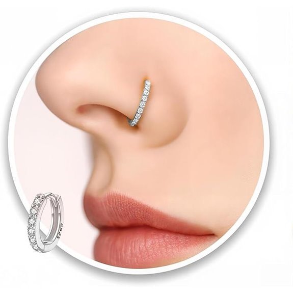 LuckyJewus Sterling Silver Clicker Nose Ring Hoop