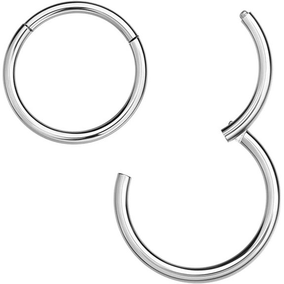 MissNity Surgical Steel Hinged Nose Ring Hoop Set