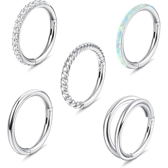 Jstyle 5Pcs Surgical Steel Nose Rings & Hoop Jewelry