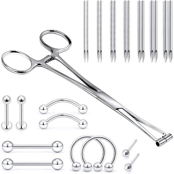Vsnnsns 9-Style Surgical Steel Piercing Tools Kit