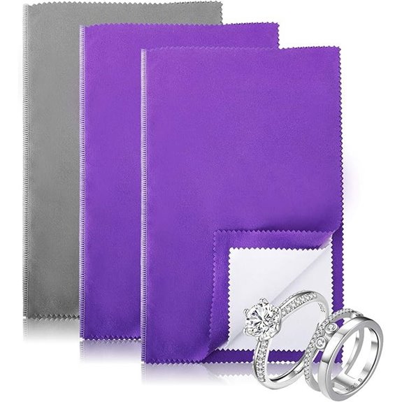 3PCS Jewelry Silver Polishing Cloths (Purple & Gray)