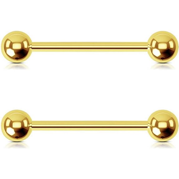 OUFER Titanium Nipple Rings 14G Internally Threaded Barbells