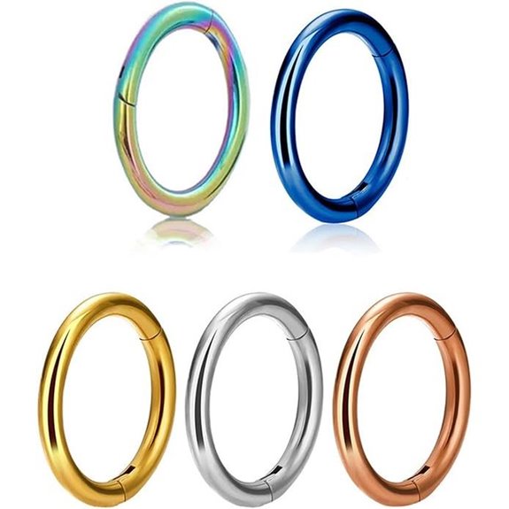 Titanium Nose Rings 16G Set with Hinged Hoop