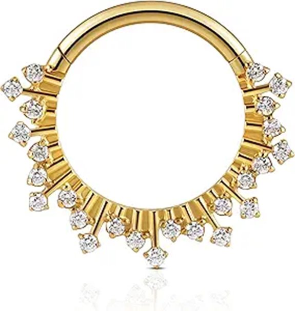 FINE4U Titanium Nose Ring Hoop 16G 8mm