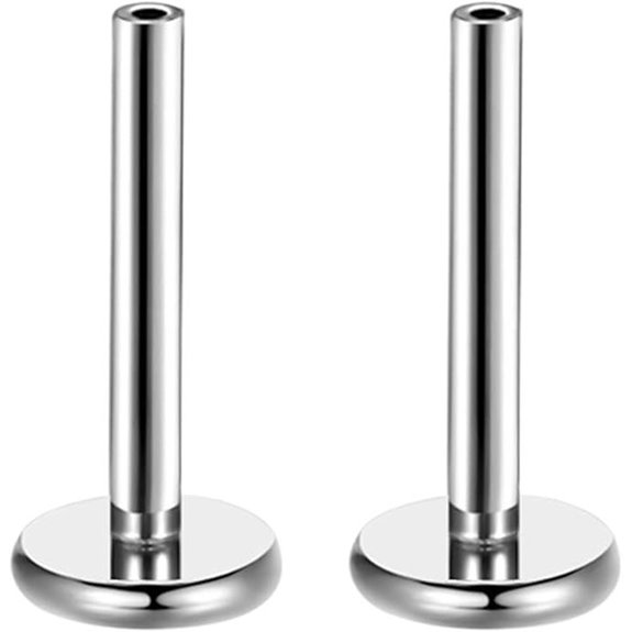 Titanium Threadless Bar Earrings for Piercings