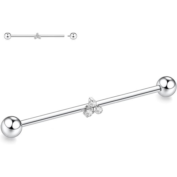 PEAKLINK Titanium Industrial Barbell with CZ/Opal