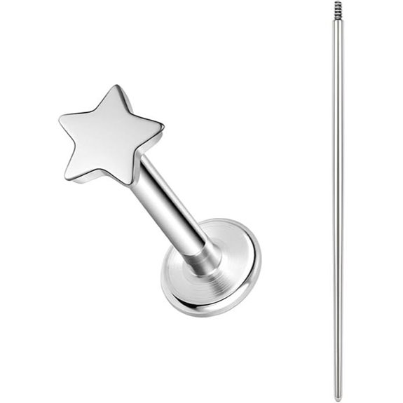 BodyAce Titanium Piercing Studs with Taper and Lip Ring