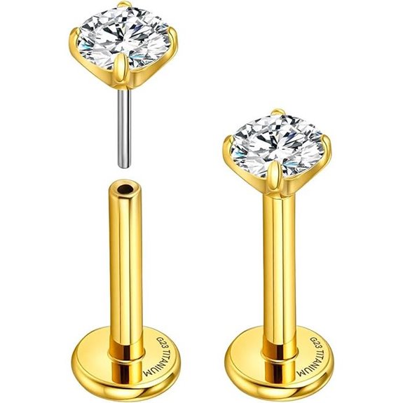 Titanium Flatback Earrings for Cartilage Piercings