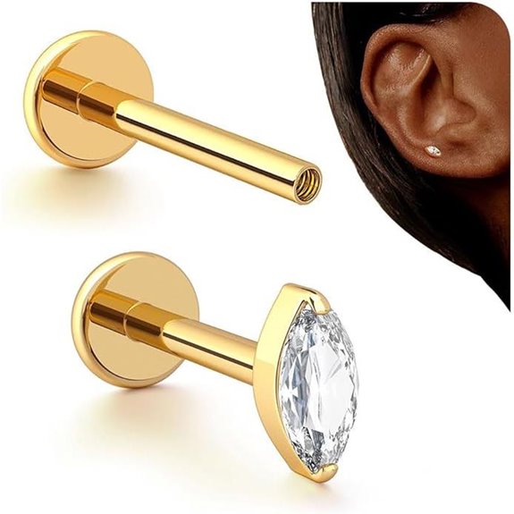 BodyBonita 16G Titanium Cartilage Earrings for Women