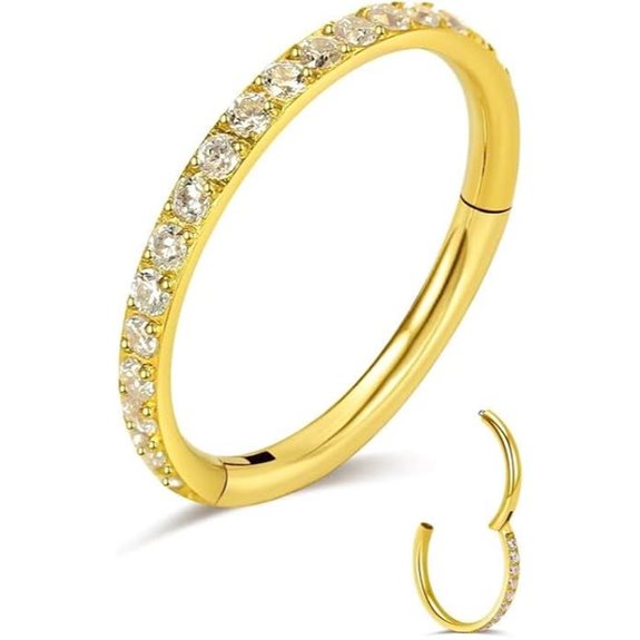 Titanium Cartilage Earrings with CZ Nose Hoop