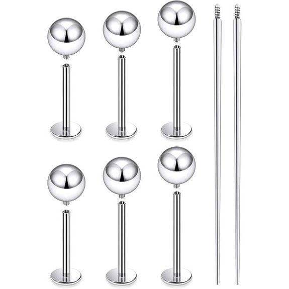 titanium cheek piercing barbell