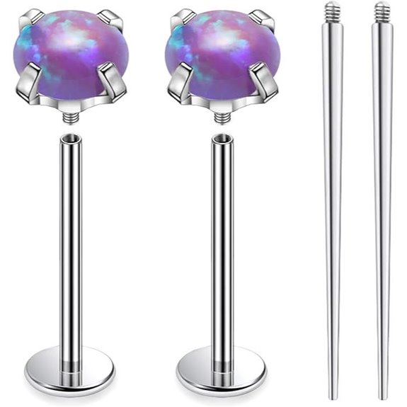 titanium cheek piercing barbell