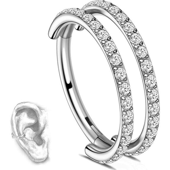 G23 Titanium Conch Piercing Jewelry (Ring Sizes 8-12mm)