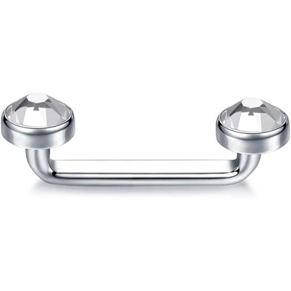 Xpircn Titanium Surface Piercing Barbell with Crystals