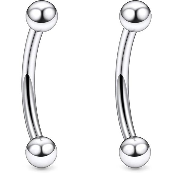 Ruifan Titanium Curved Barbell Piercing Jewelry (6-19mm)