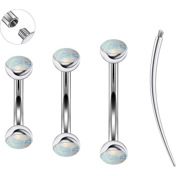 Ruifan Titanium Curved Barbell Piercing Jewelry 6-10mm
